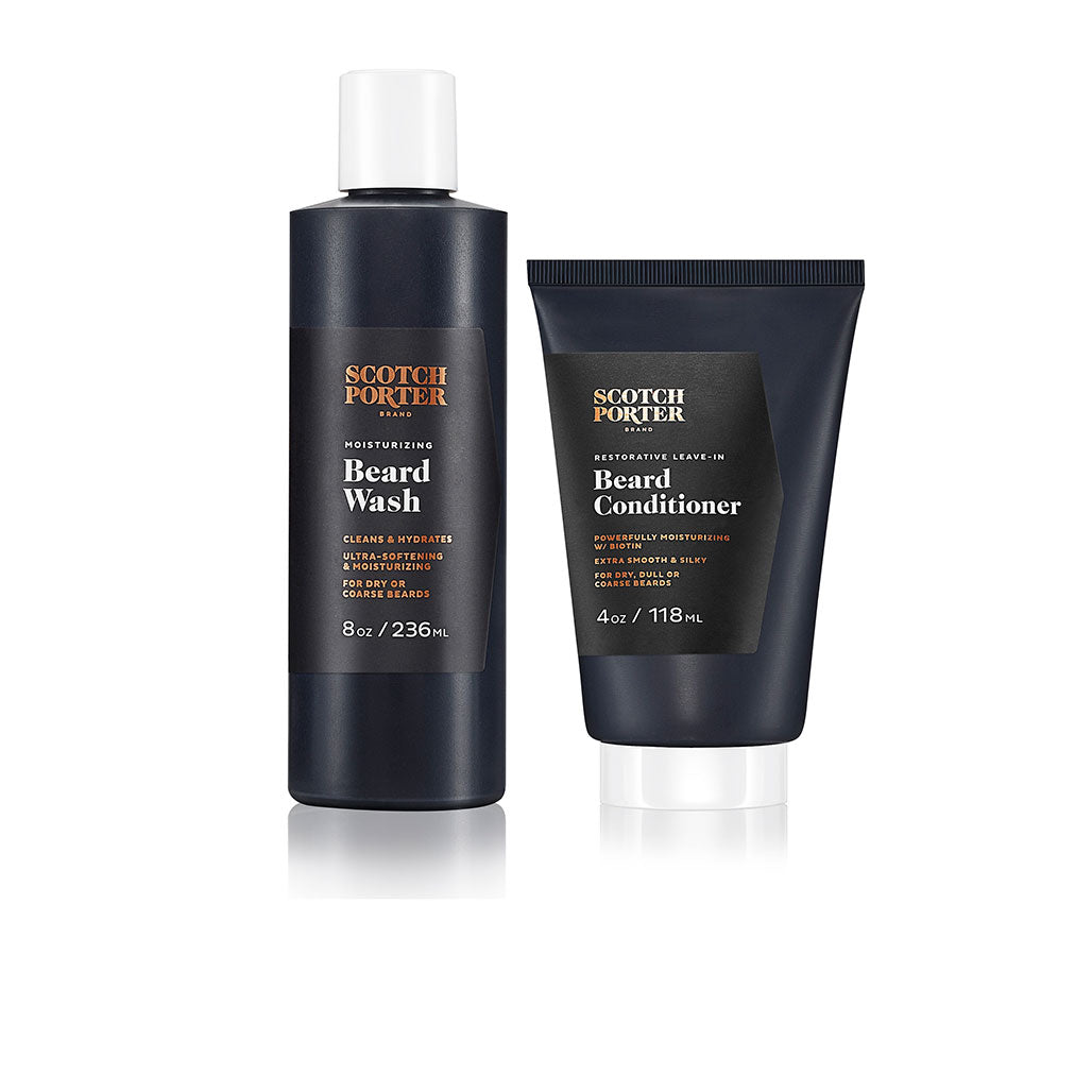 Scotch Porter Beard Wash 4oz  & Restorative Leave -in Conditioner 4oz Bundle By Scotch Porter