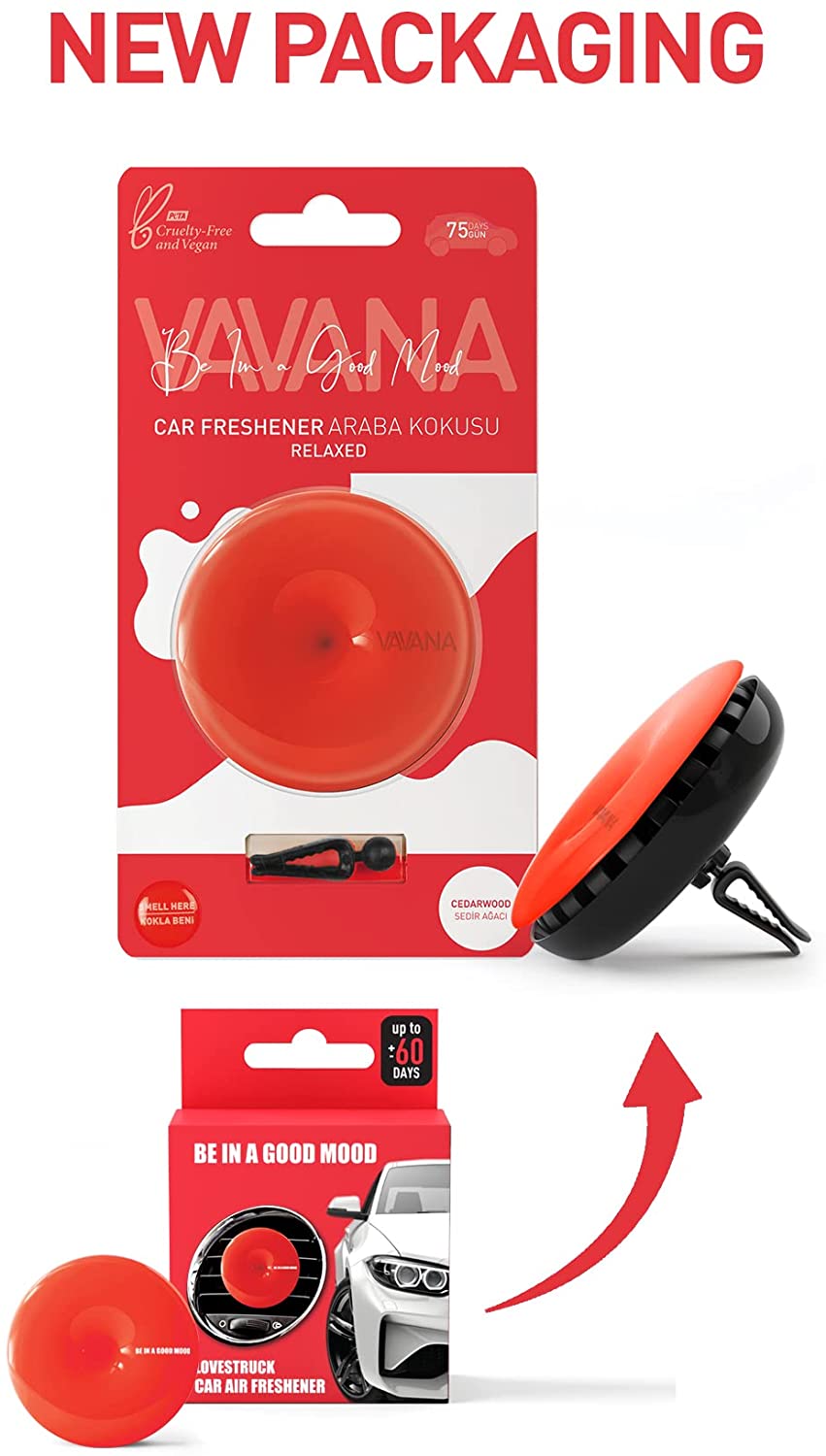 Vavana Be In A Good Mood Car Freshener Relaxed Cedarwood Lasts 75 Days