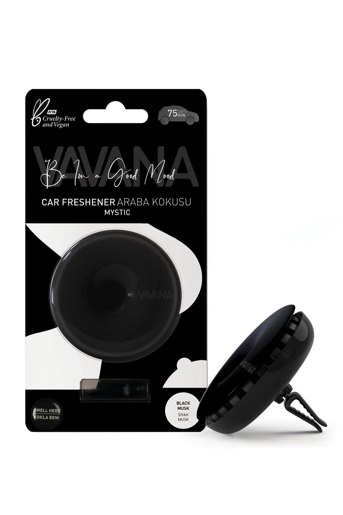 Vavana Be In A Good Mood Car Freshener Mystic Black Musk Lasts 75 Days