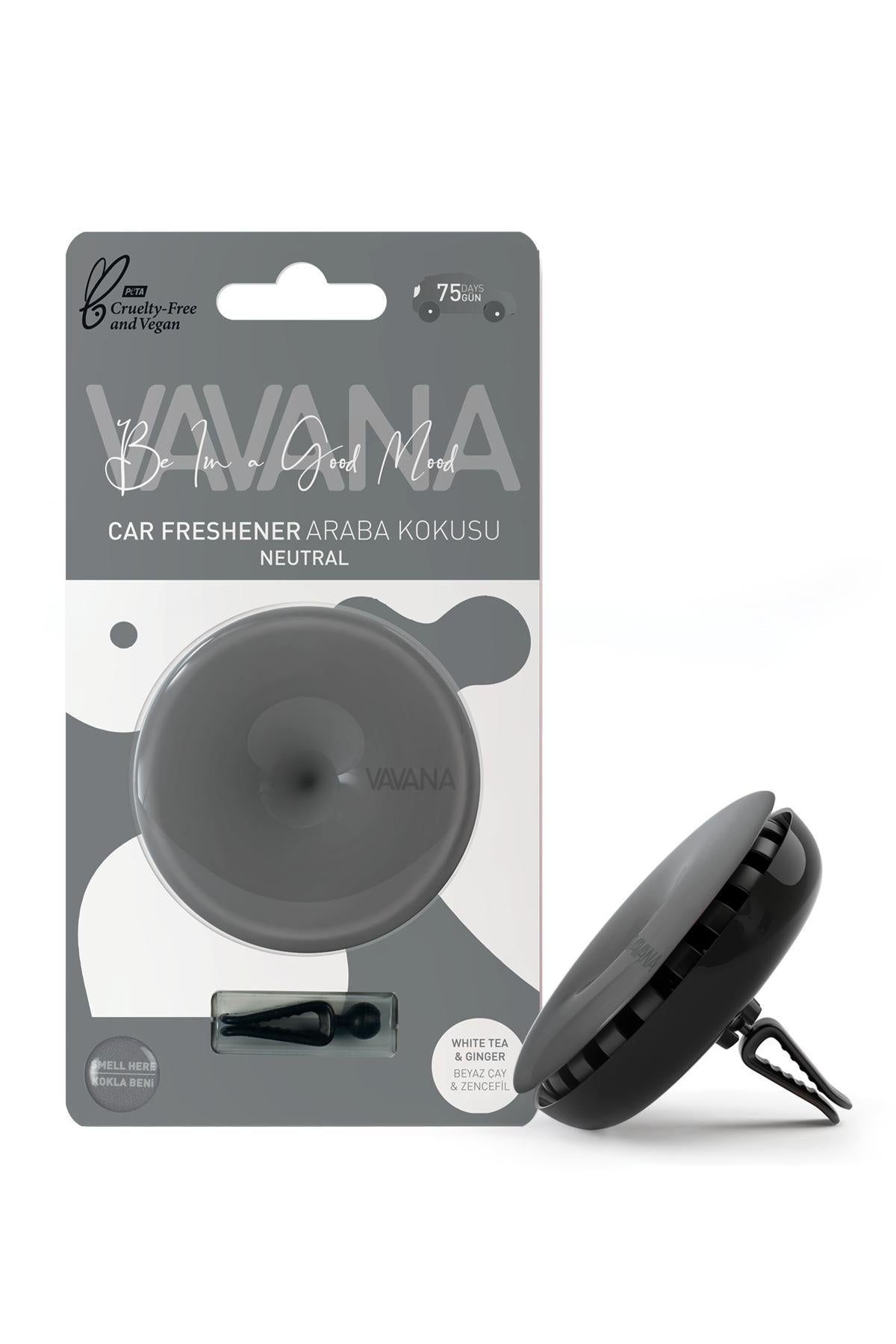 Vavana Be In A Good Mood Car Freshener Neutral White Tea & Ginger Lasts 75 Days