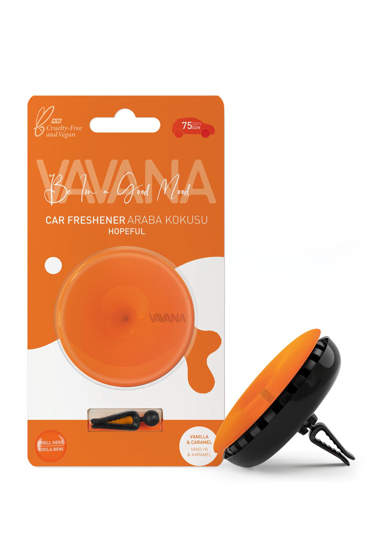 Vavana Be In A Good Mood Car Freshener Hopeful Vanilla & Caramel Lasts 75 Days