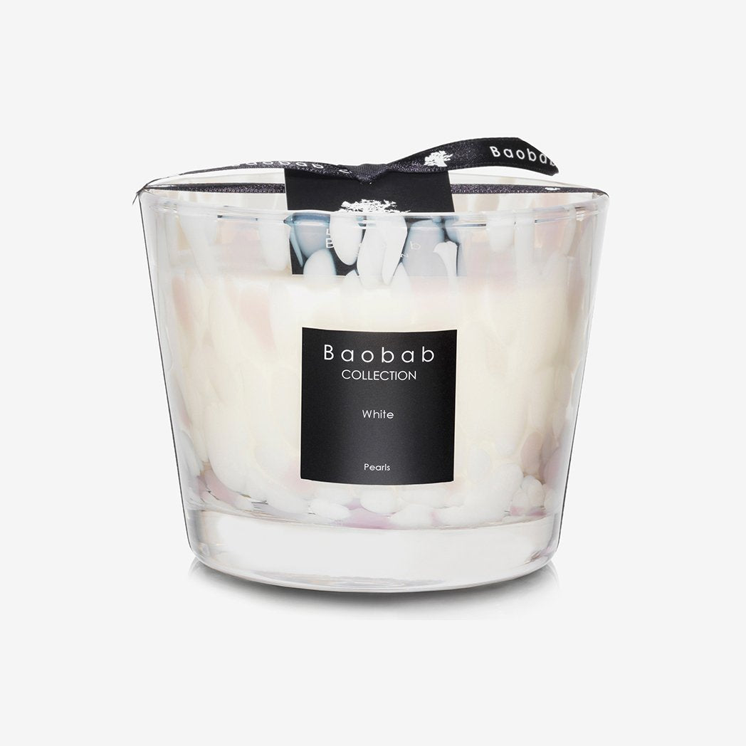 Baobab White Pearls Scented Candle 10cm By Baobab - MeMeMe Gifts
