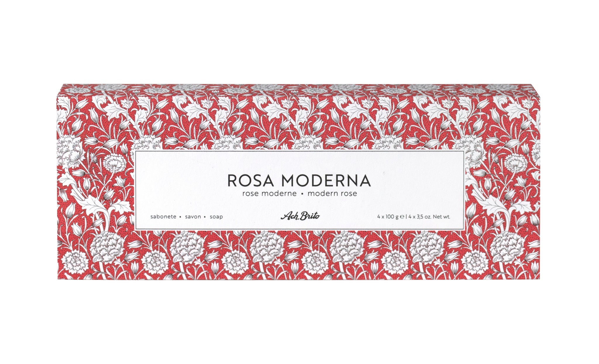 Ach Brito Rosa Moderna Soap Box 4x100g By Ach Brito